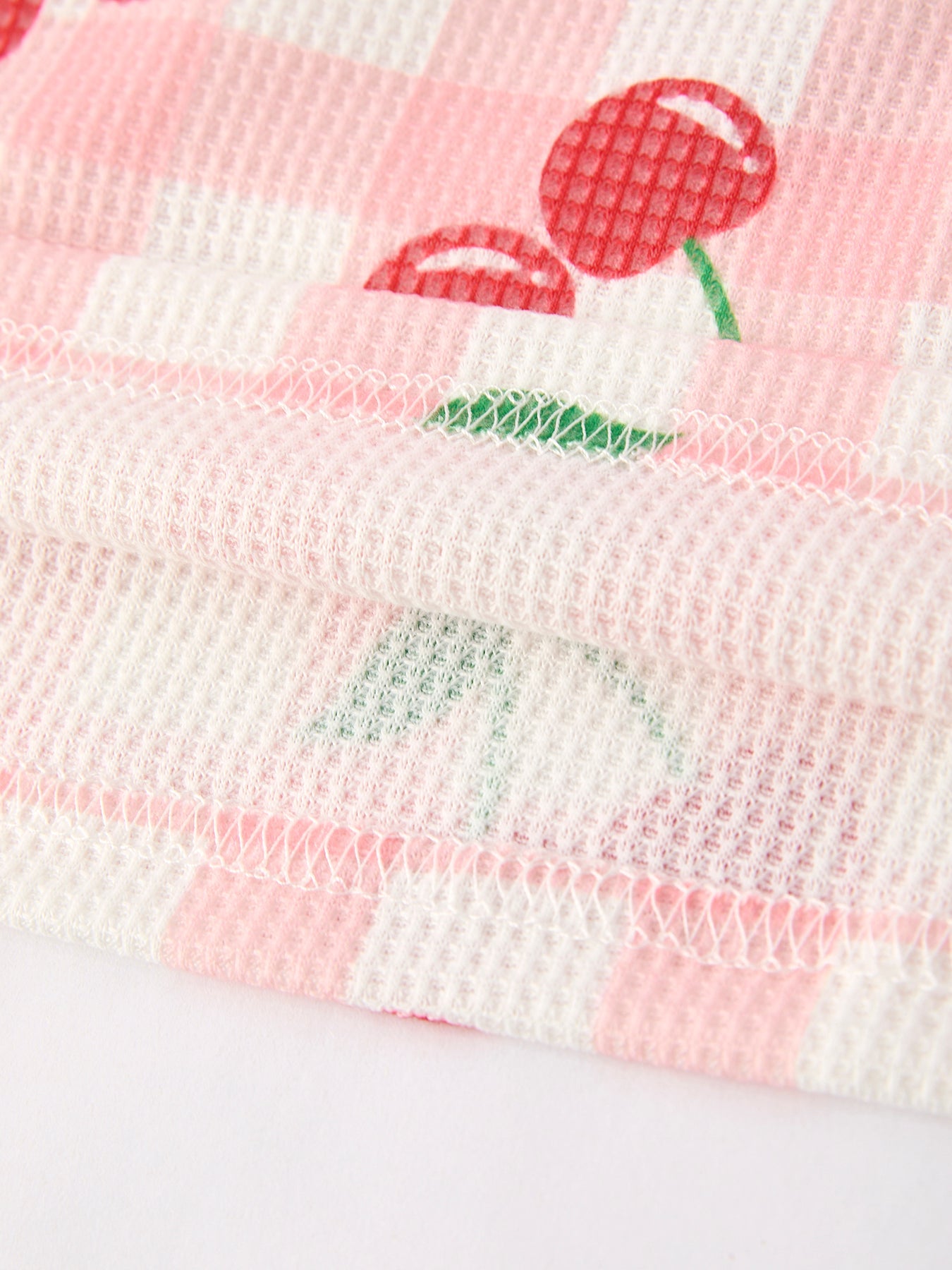 Waffle Cherry Girls Long Sleeve Dress