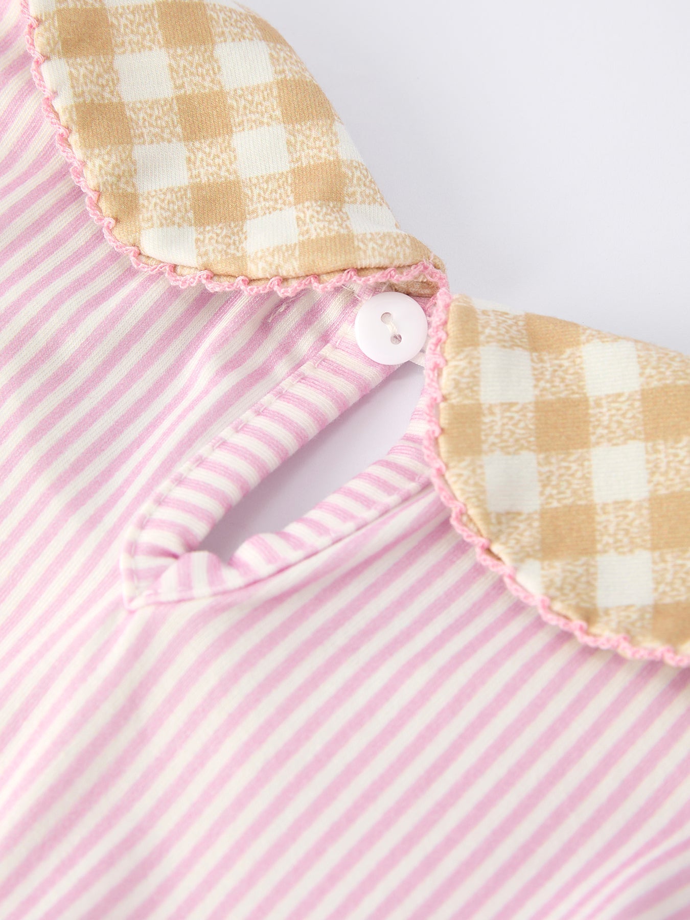 Farm Horse Bow Girls Dress – Pink Stripes