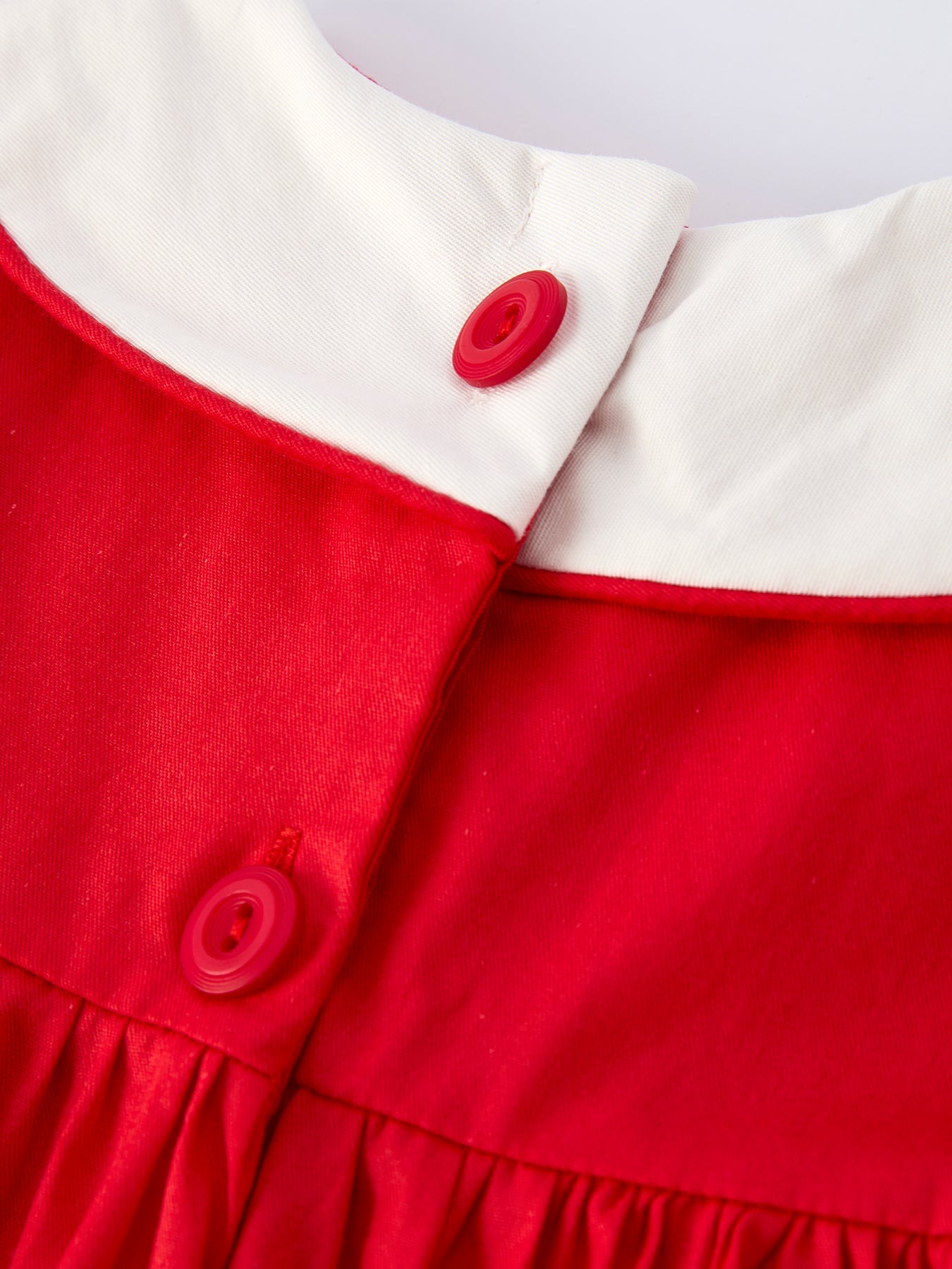 Red Ruffle Heart Embroidered Girls Dress - Valentine Style