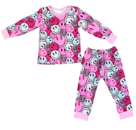 Pink Smiley 2 pc bamboo pajama set