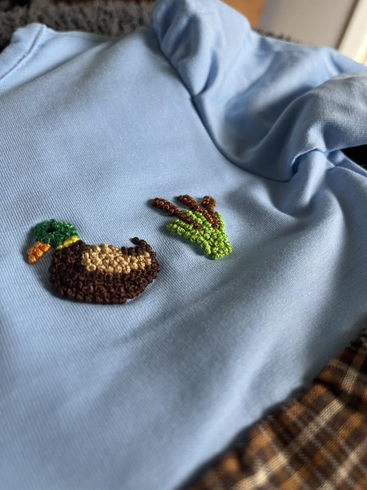 French Knot Mallard Duck bubble