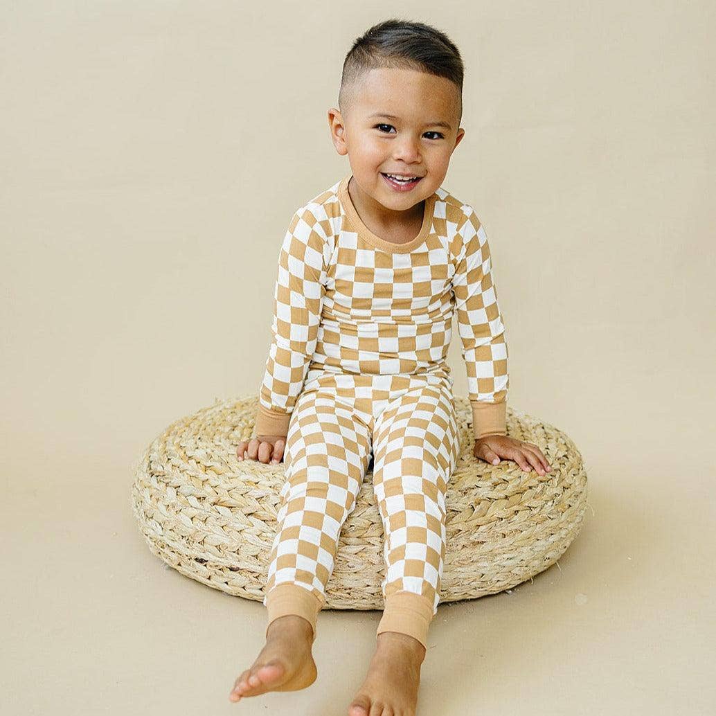 Golden Coast Check 2pc Bamboo Pajamas