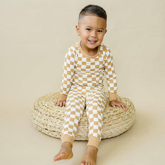 Golden Coast Check 2pc Bamboo Pajamas