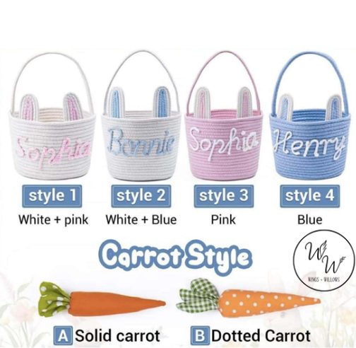 Personalized Woven Rope Easter Basket