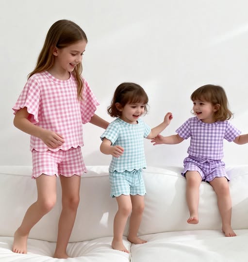 Gingham Scalloped Set - PREORDER