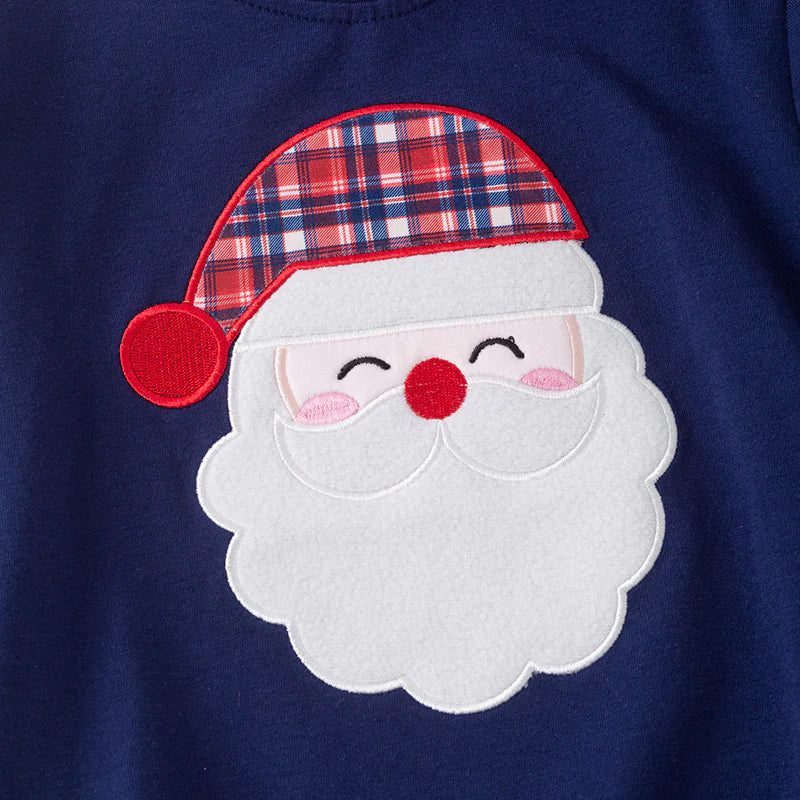 Christmas Santa Claus Applique Cotton Sweatshirt