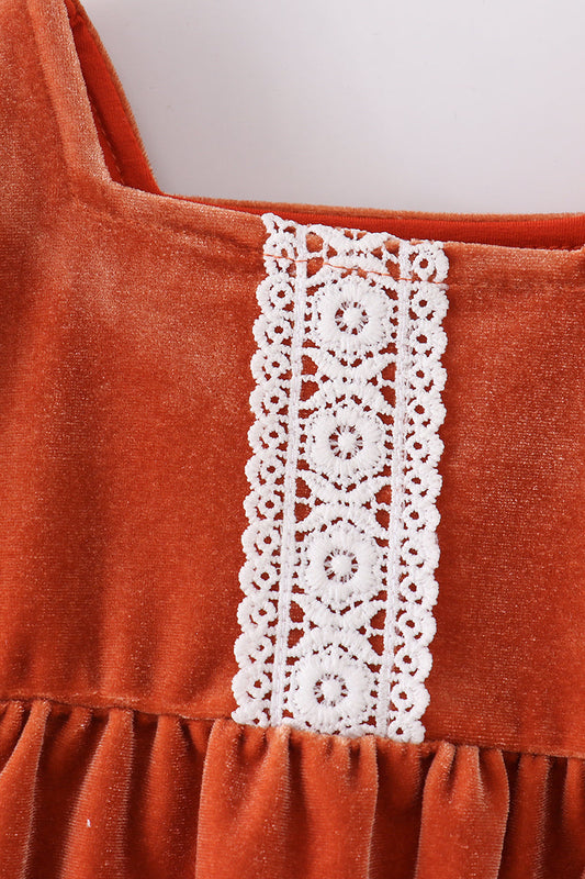 Premium Caramel velvet lace bubble