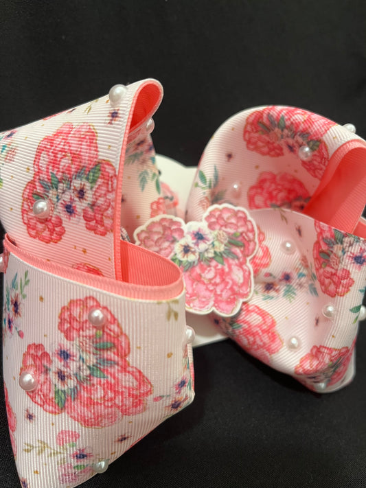 Floral Mouse Bow with Pearl Accents