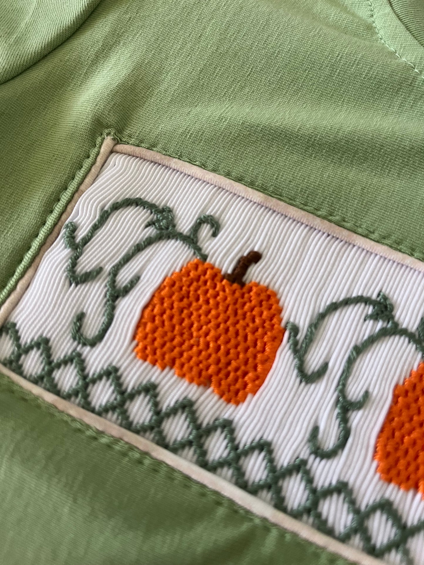 HAND SMOCKED Gingham pumpkin set