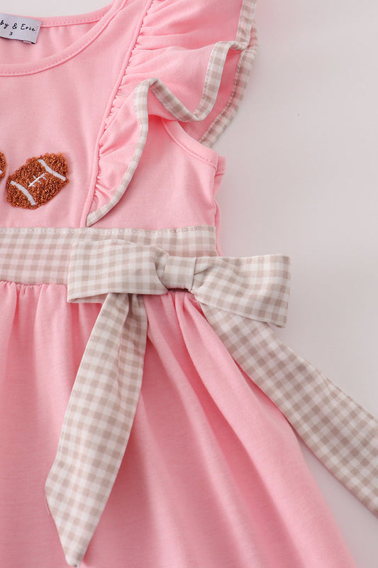 Pink football french knot pants set