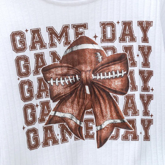 Girls Fall Game Day Football Print Outfit Set