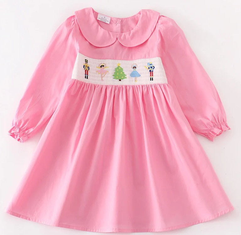 Nutcracker Embroidery Smocked Dress