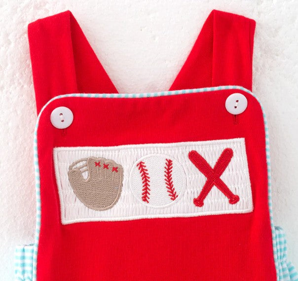 Baseball Embroidered Romper