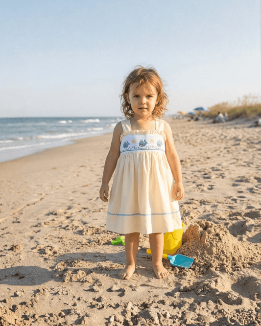 Buttercream Yellow Whale Smocked Dress