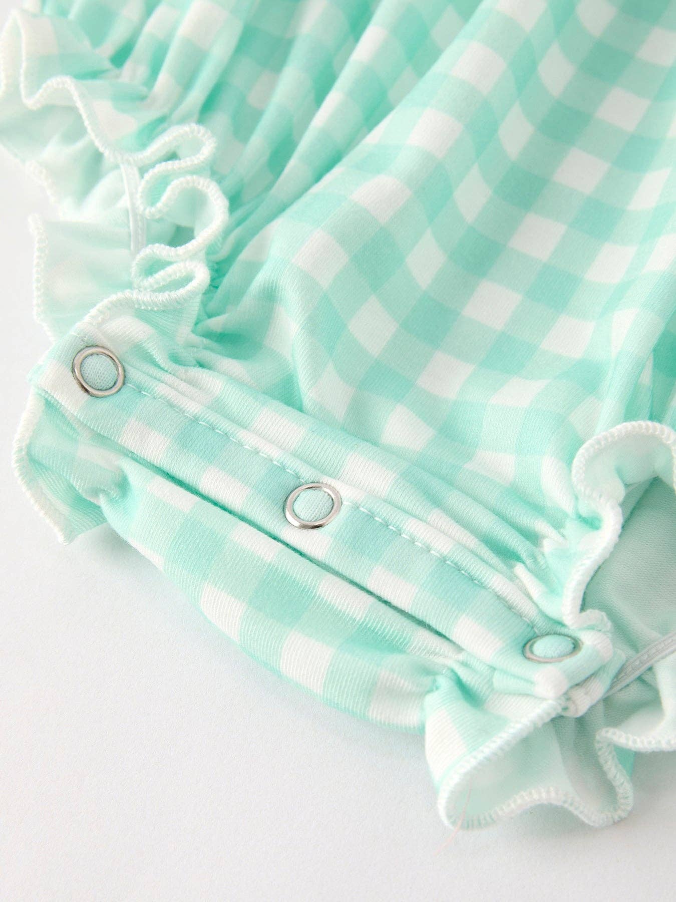 Thanksgiving Day Fall Pumpkin Flowers Embroidered Check Girls Romper