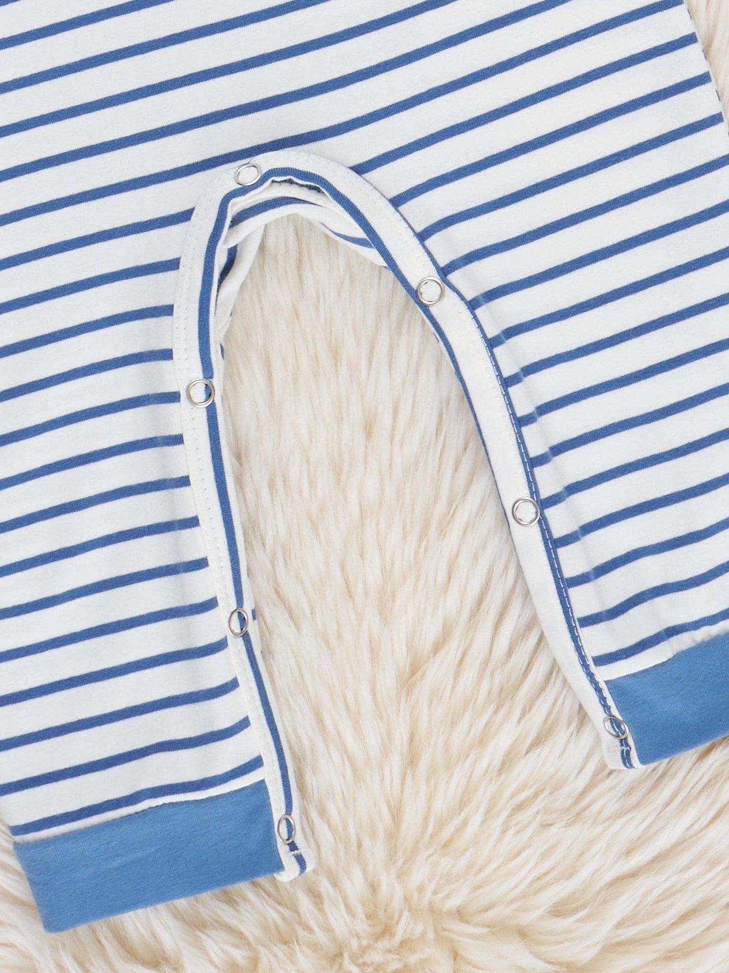 Striped Embroidered Rocking Horse Romper