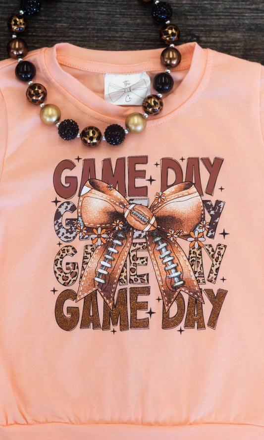 Game Day Football Bow Long Sleeve
