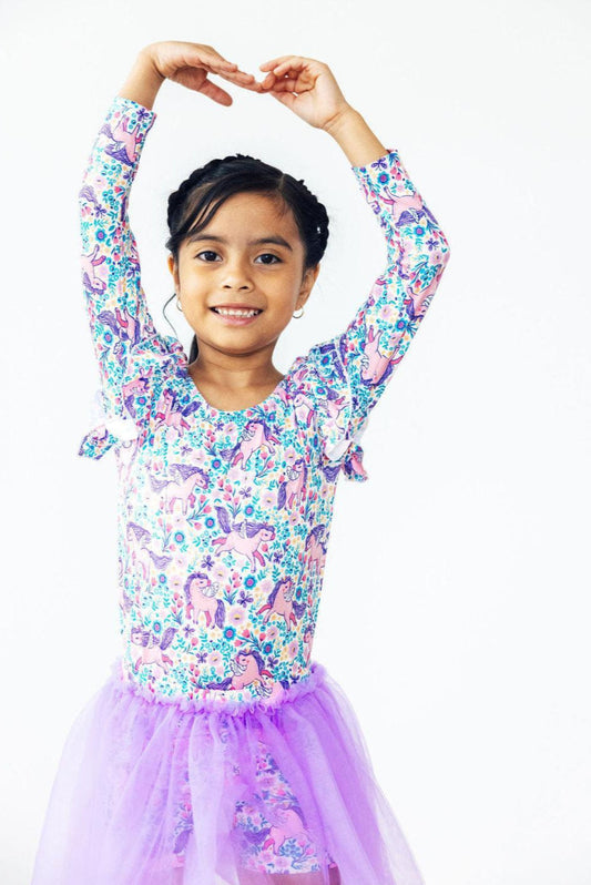 Head in the Clouds L/S Flutter Sleeve Leotard
