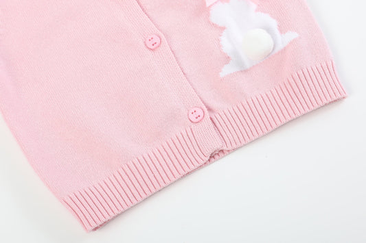 Pink Knit Bunny Cardigan