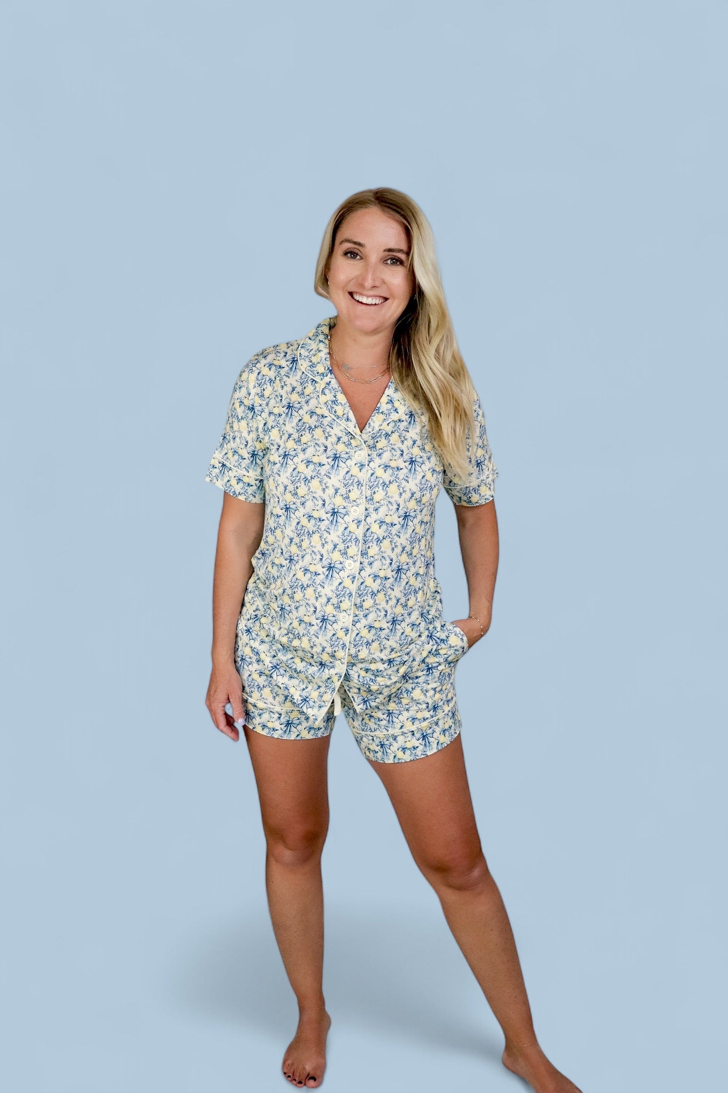 VINTAGE CITRUS TOILE WOMEN’S DREAM SHORT SET