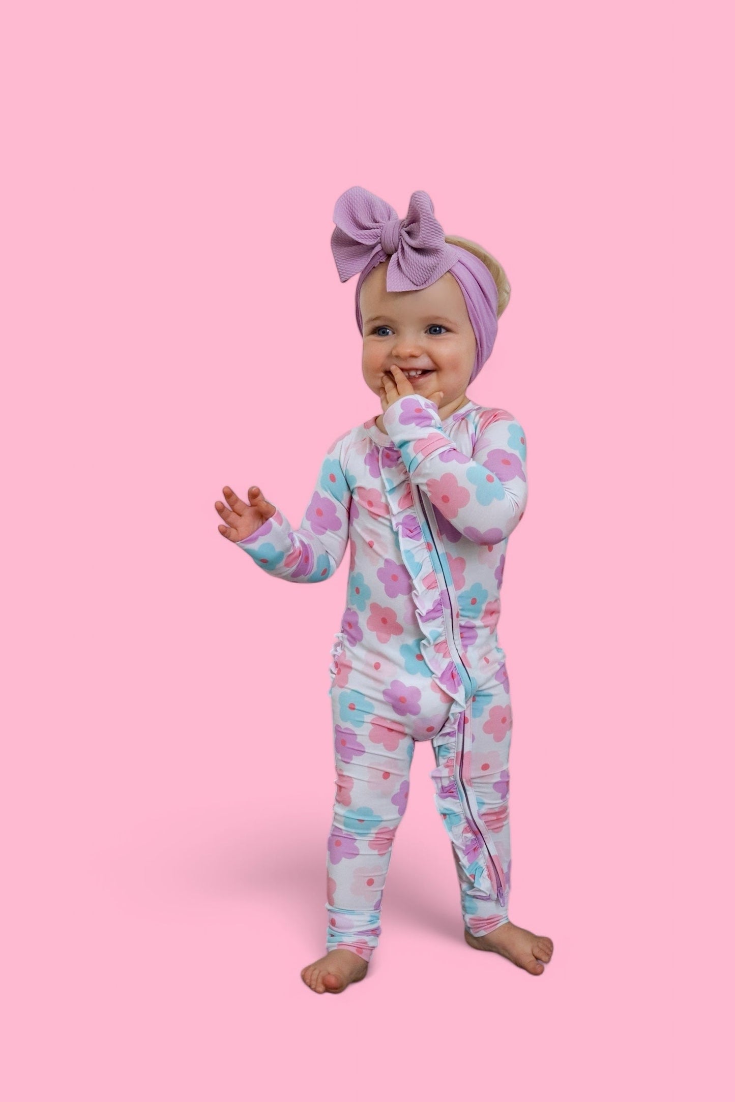 VIOLET FIELDS DREAM RUFFLE ROMPER