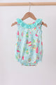 Blue sailboat print ruffle bubble