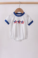 Navy bow applique stripe bubble