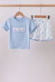 Blue Sailboat Embroidered Set