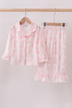 Pink nutcracker print ruffle pajamas set