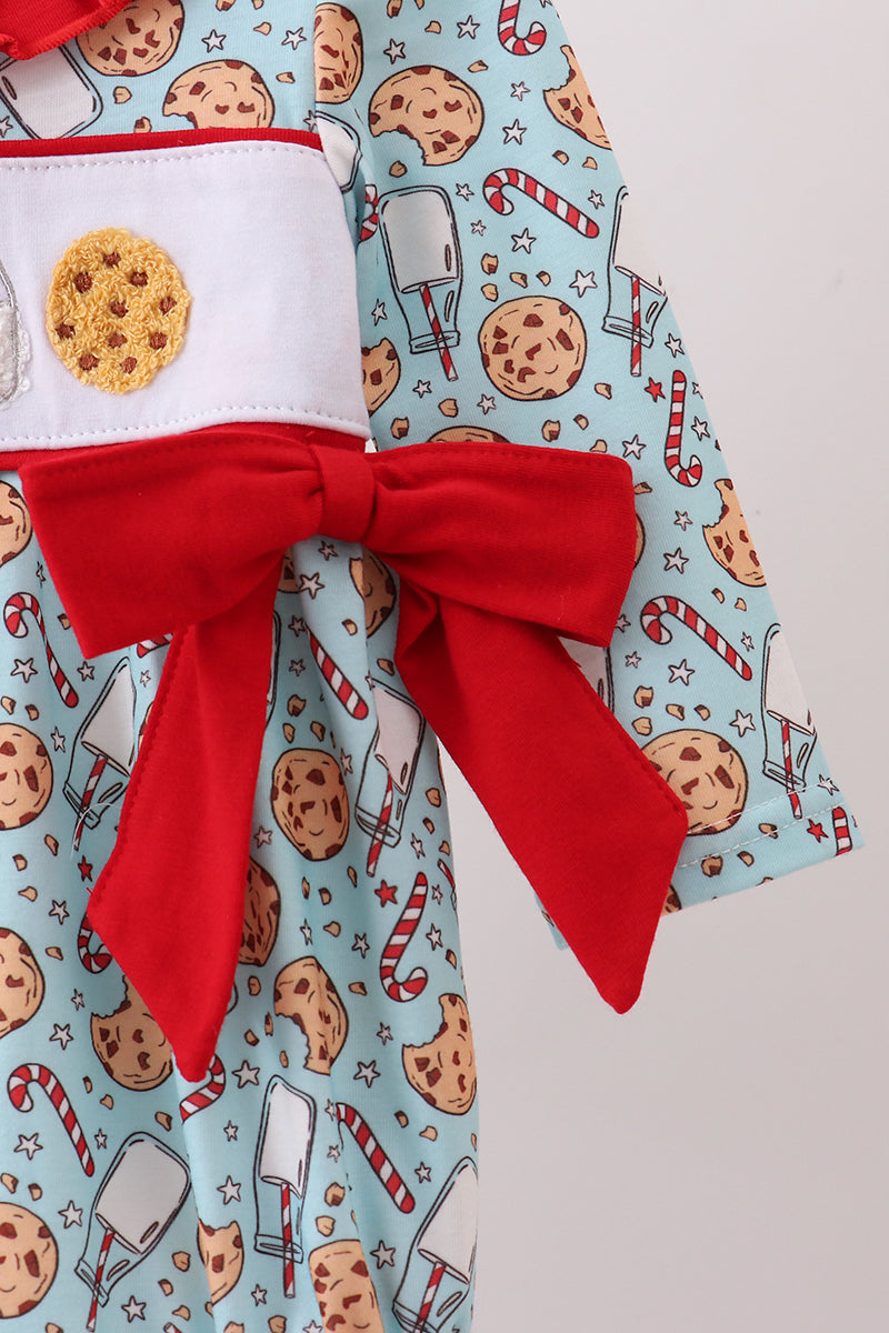 Red santa claus cookie ruffle bubble