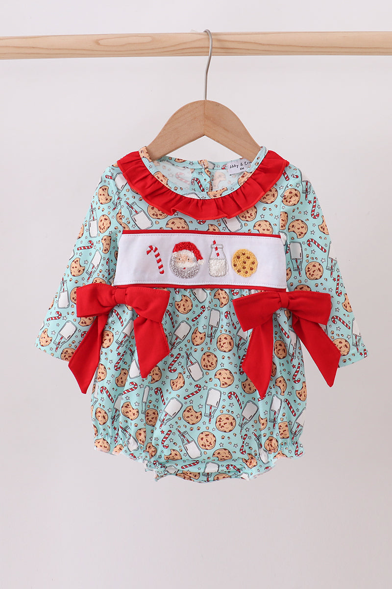 Red santa claus cookie ruffle bubble