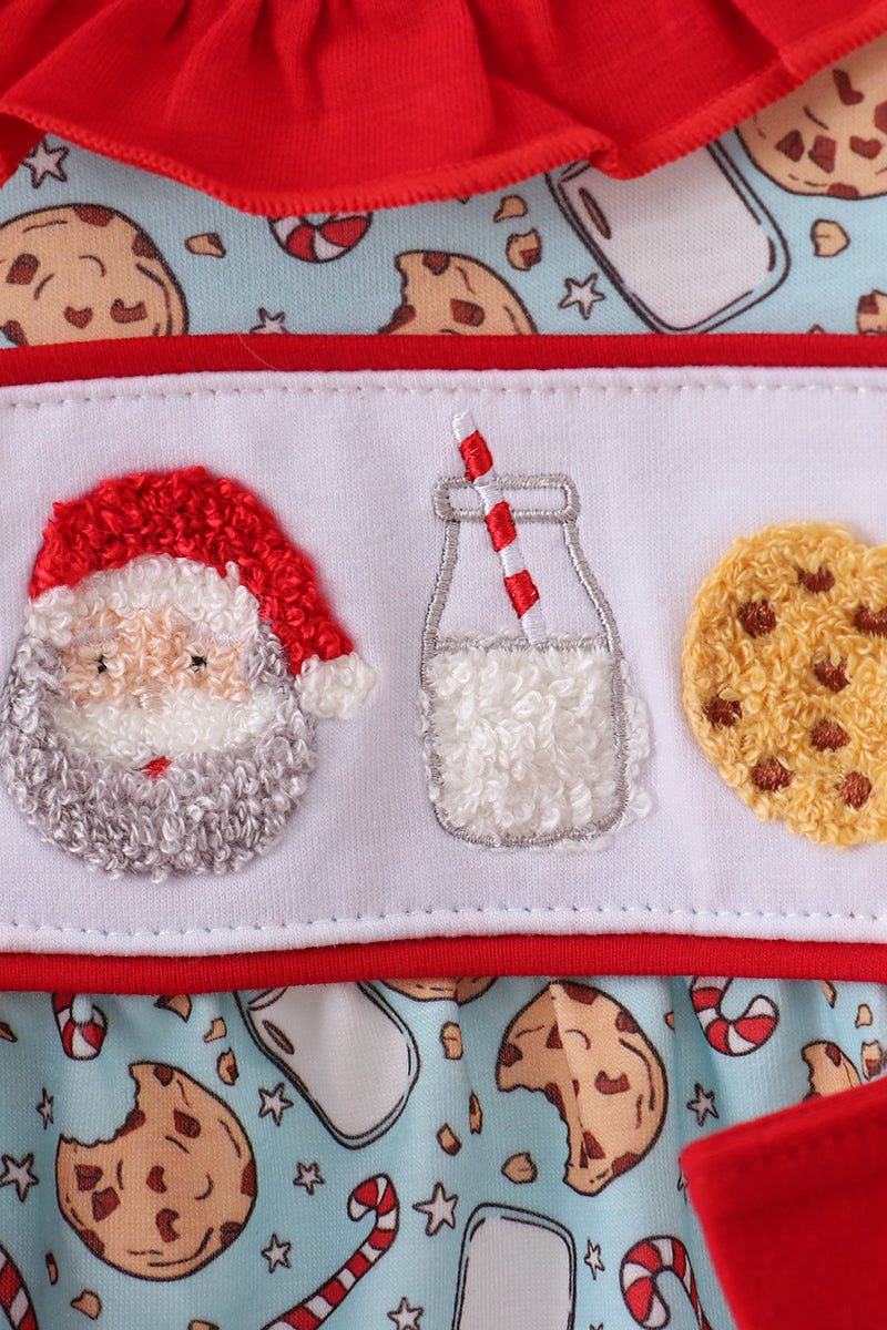 Red santa claus cookie ruffle bubble