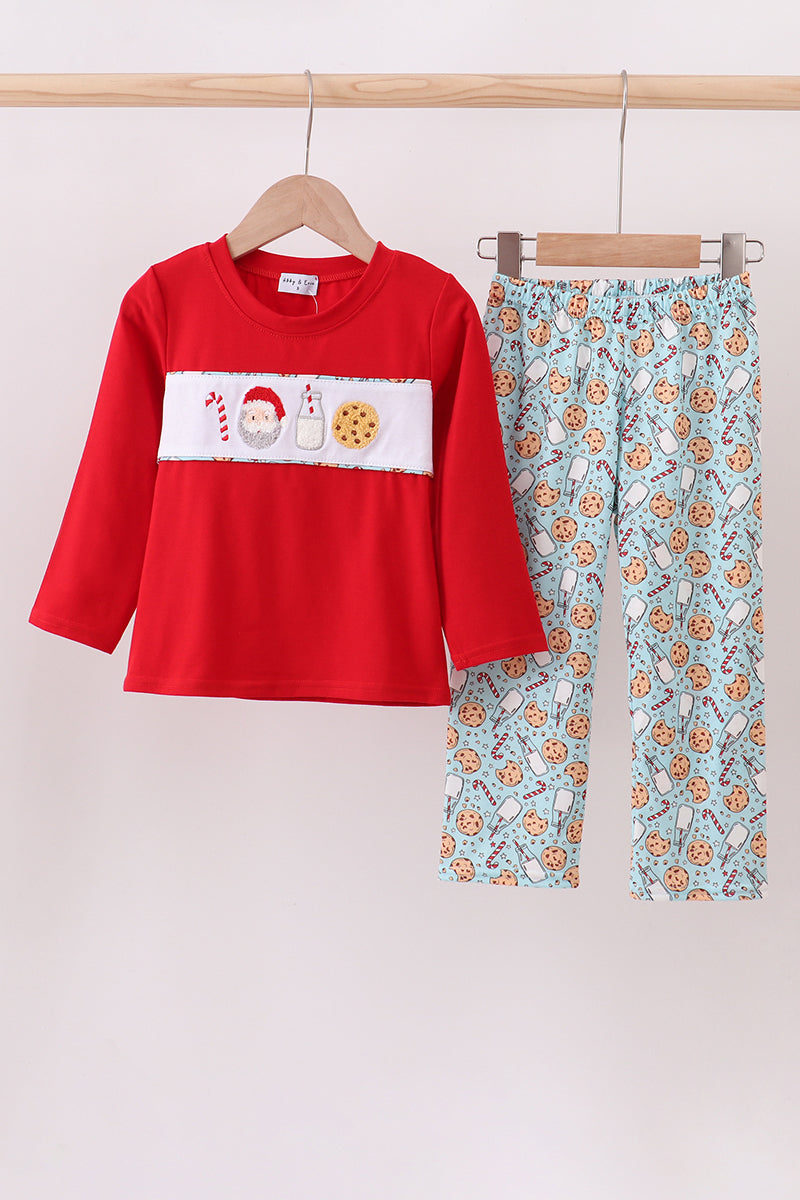 Red Santa claus cookie pants set