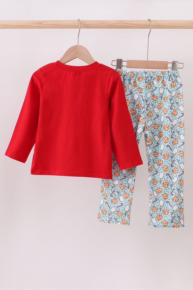 Red Santa claus cookie pants set