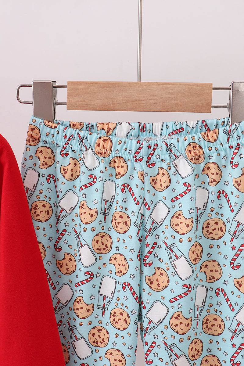 Red Santa claus cookie pants set