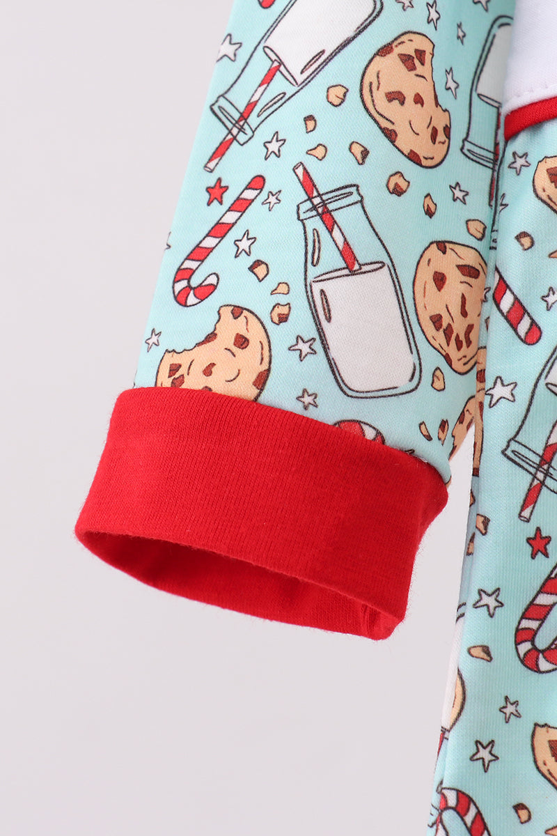 Red Santa claus cookie romper