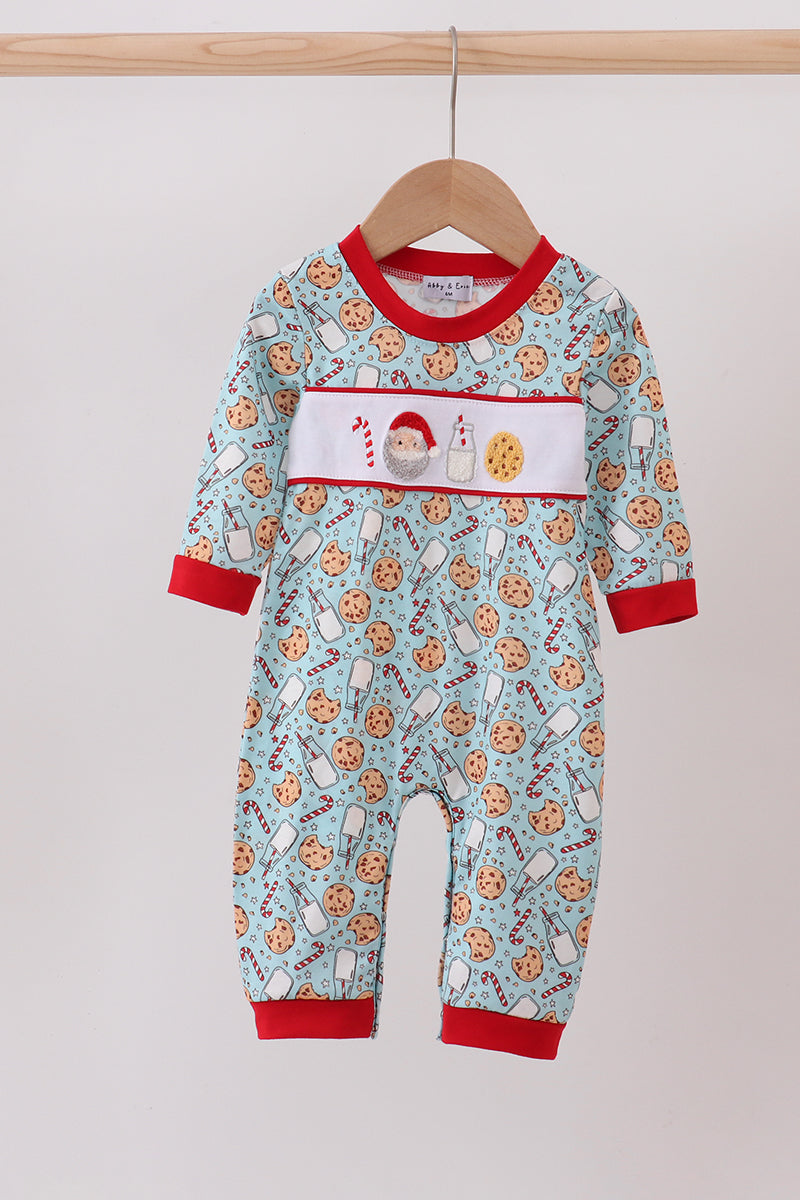 Red Santa claus cookie romper