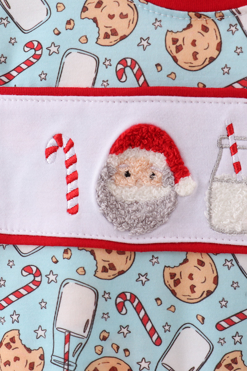 Red Santa claus cookie romper