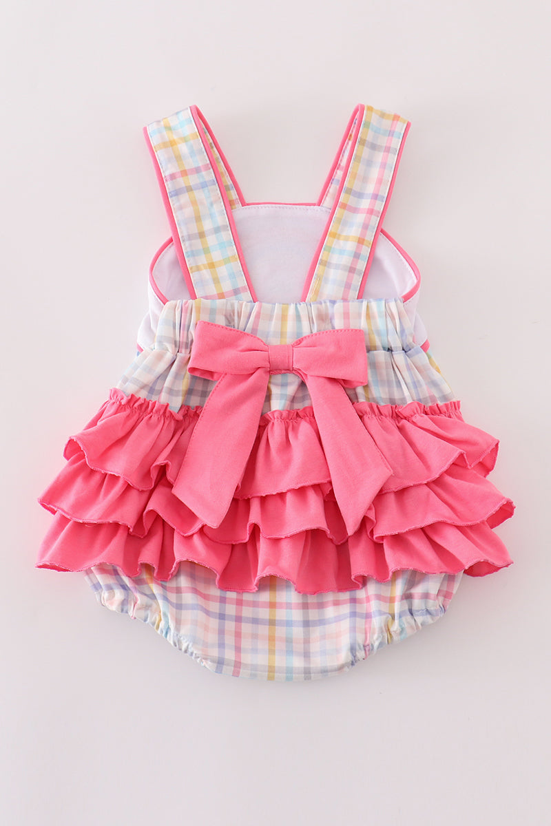 Rainbow pumpkin embroidery plaid bubble