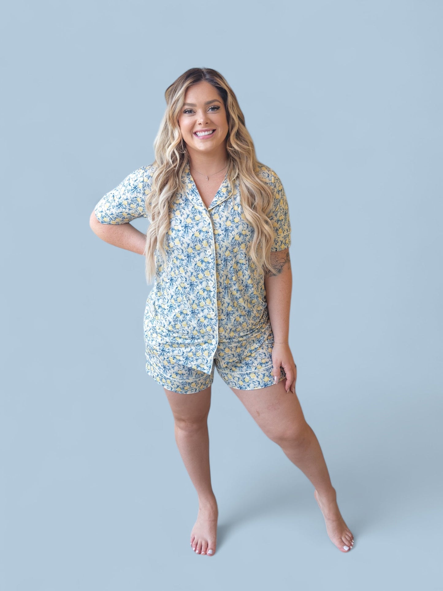 VINTAGE CITRUS TOILE WOMEN’S DREAM SHORT SET