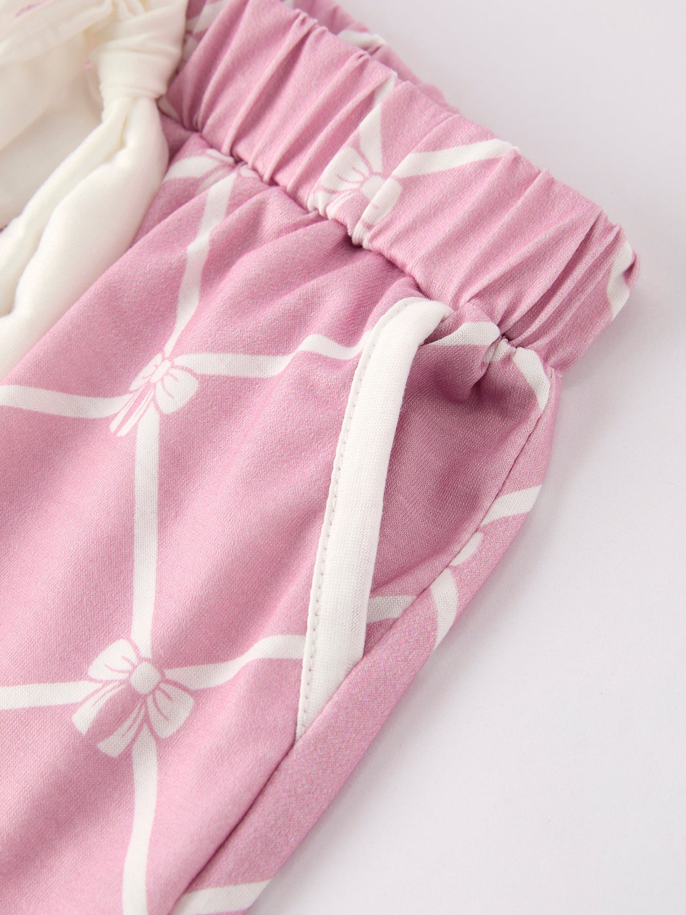 Mommy & Me Bow Girls Lapel Pajamas