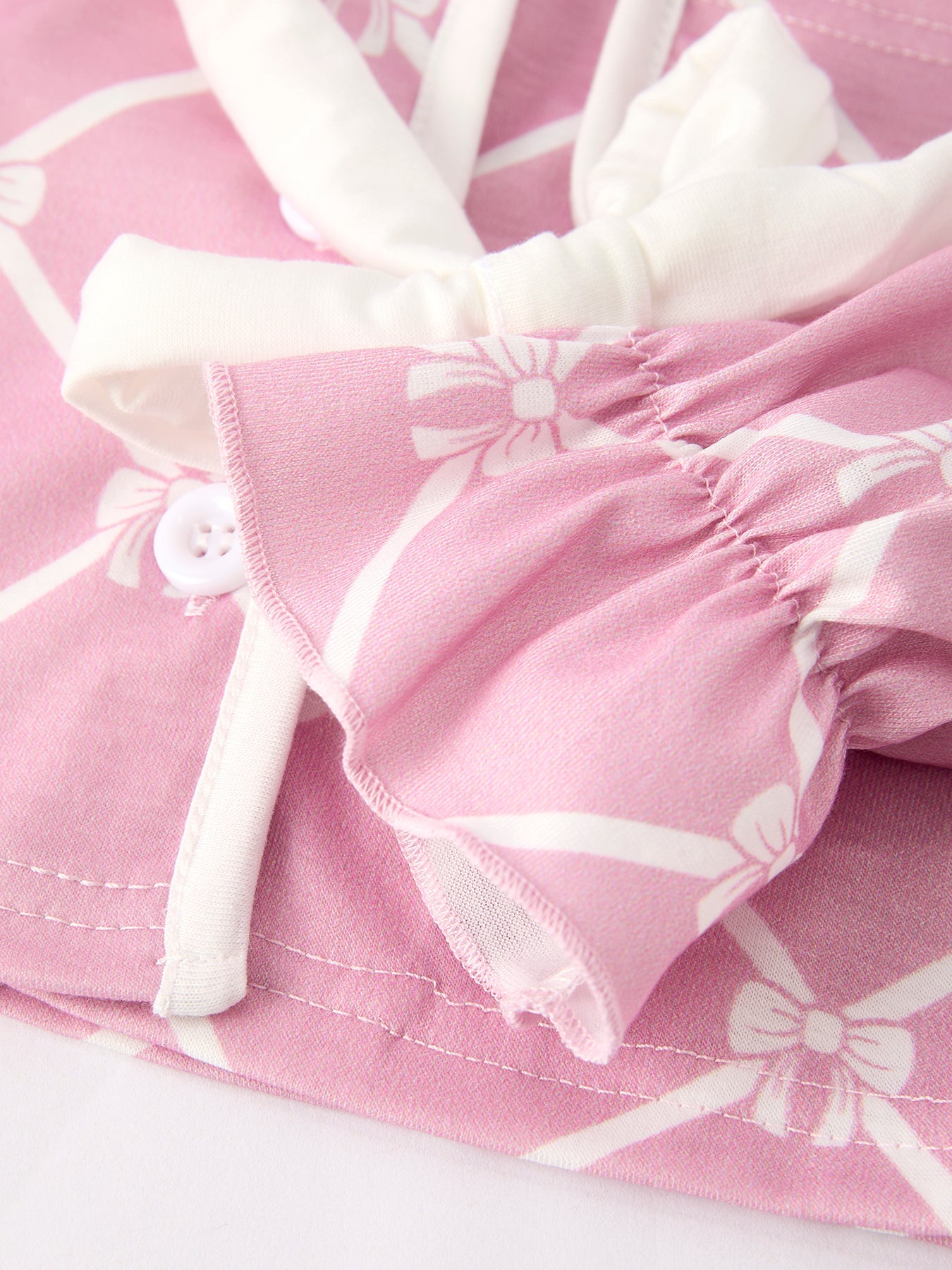 Mommy & Me Bow Girls Lapel Pajamas