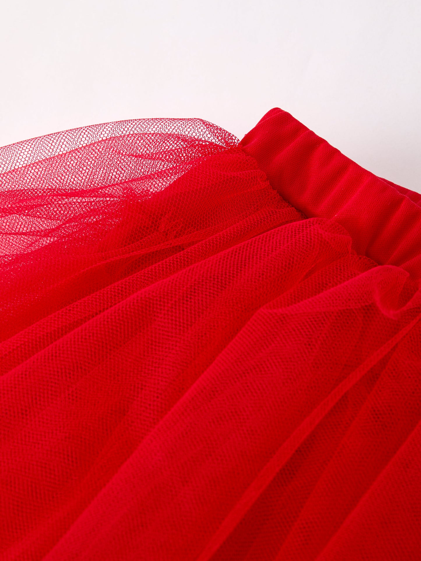 Valentine's Day Summer Red Girls' Tulle Skirt