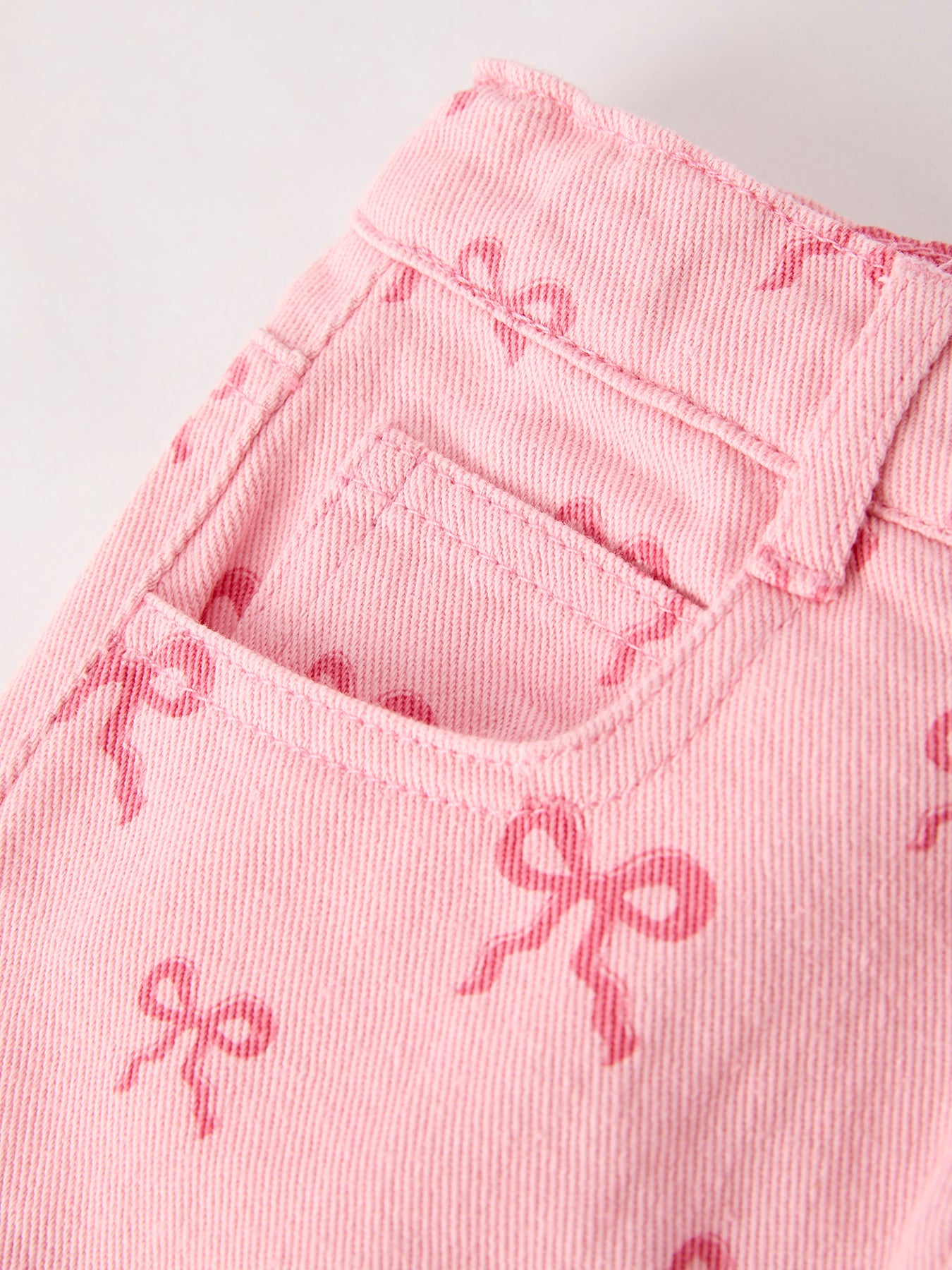 Faith T-shirt + Pink Bow Printed Denim Skirt