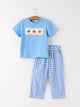 Fall Thanksgiving& Halloween Blue Pumpkin Smock Embroidery Set