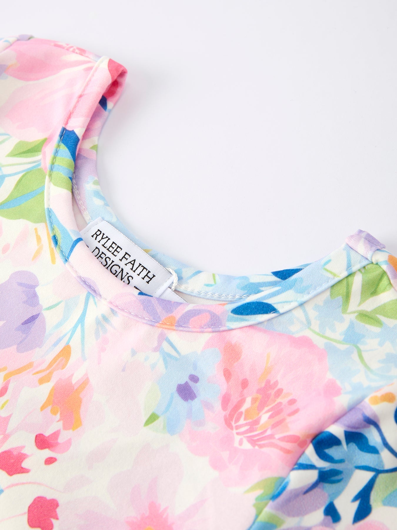 Floral Print Girl Dress with Long Sleeves