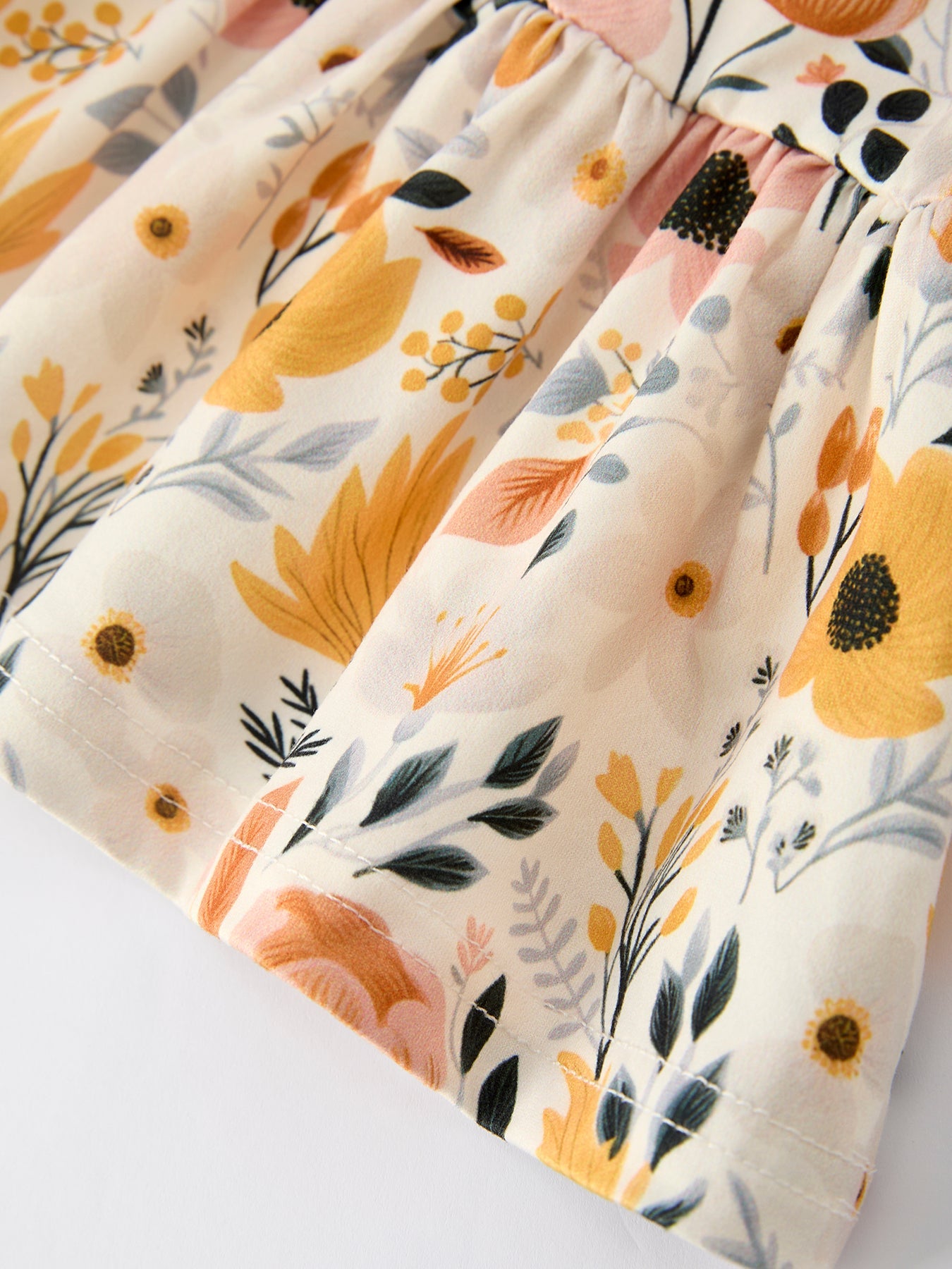 Floral Print Baby Girls Long Sleeve Top with Ruffle Bloomers Set