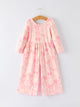 Girls Pink Bow Print Long Sleeve Jumpsuit