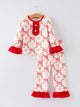 Valentine’s Day Girl Set with Heart Print and Red Ruffle Details