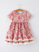 Sweet Floral Pattern Dress with Pockets and Ruffle Hem